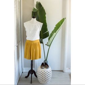 Smocked mustard yellow skirt